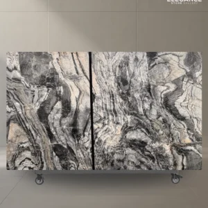 Arabescato Orobico Grigio marble slab used for feature benchtops in Melbourne Australia