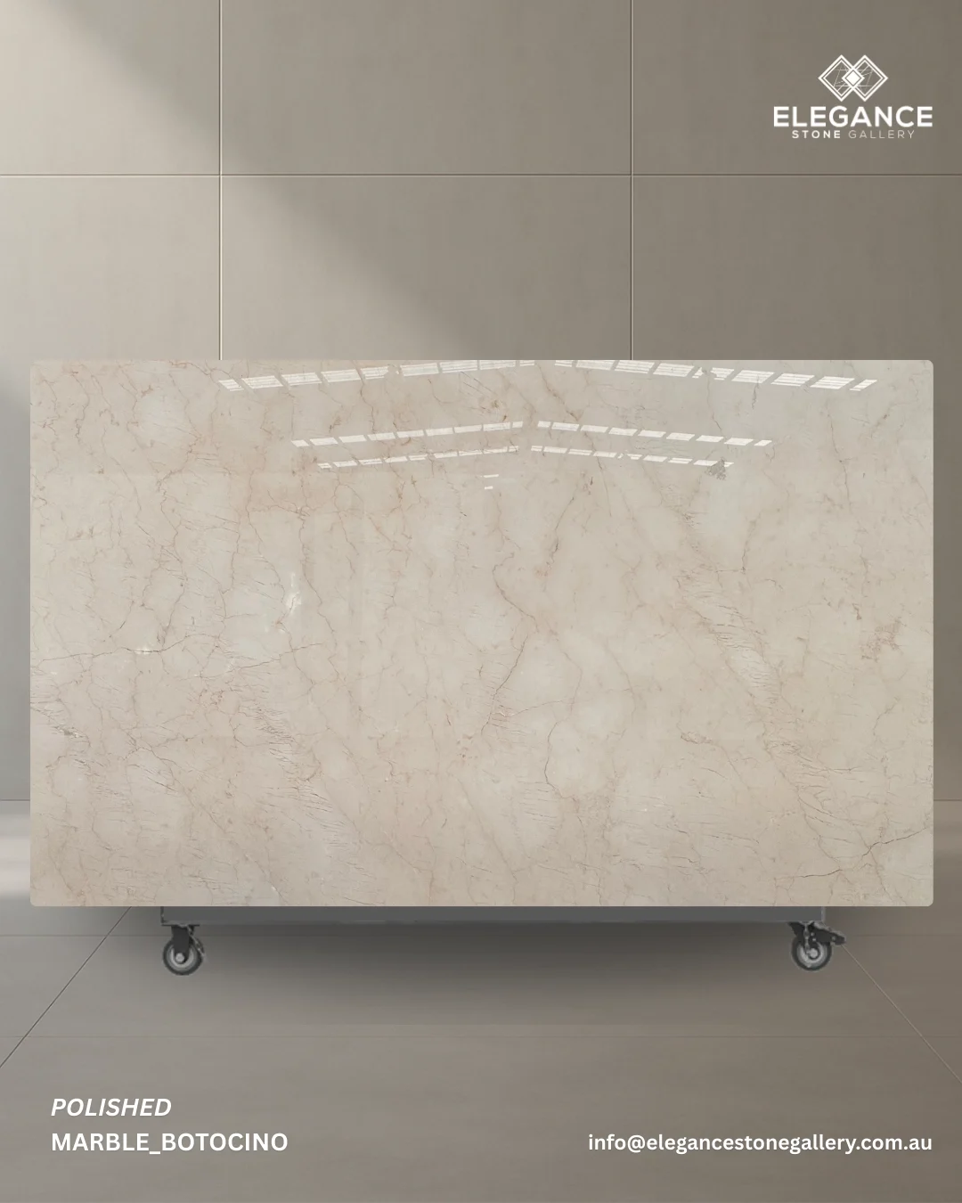 Botticino marble slab used for kitchen benchtops in Melbourne Australia