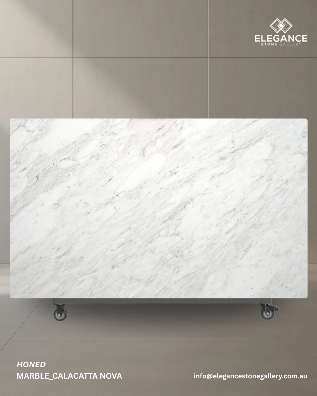 Calacatta Nova marble slab used for kitchen benchtops and interior renovations in Australia