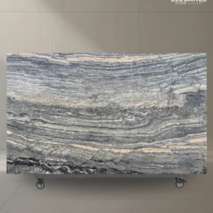 Omega Blue stone slab used for statement benchtops and feature interiors in Australia