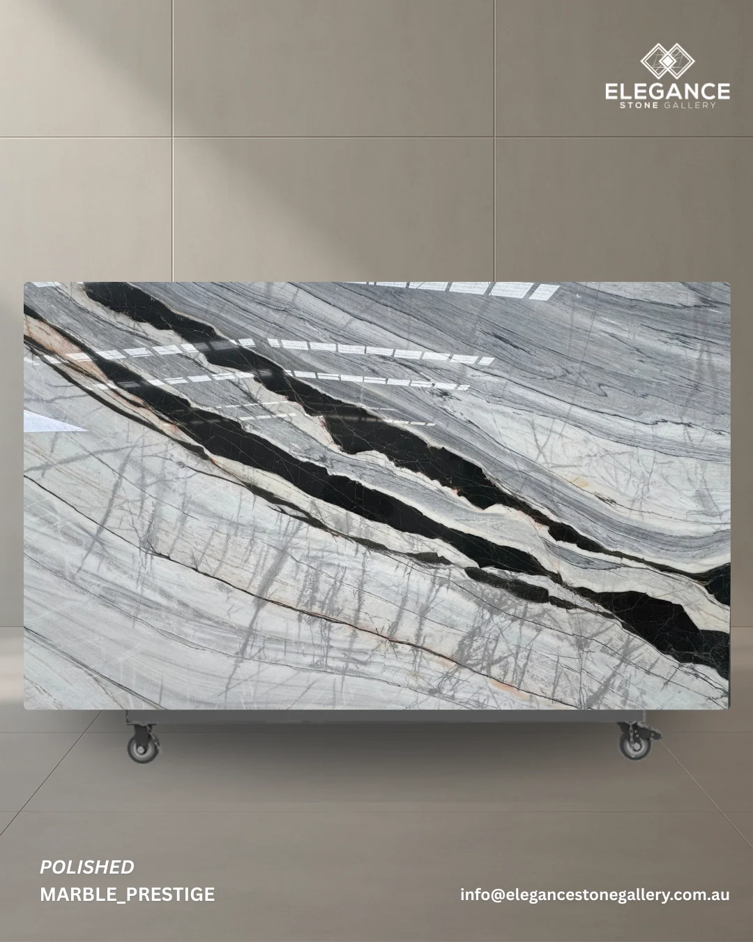 Prestige stone slab used for kitchen benchtops and interior renovations in Australia