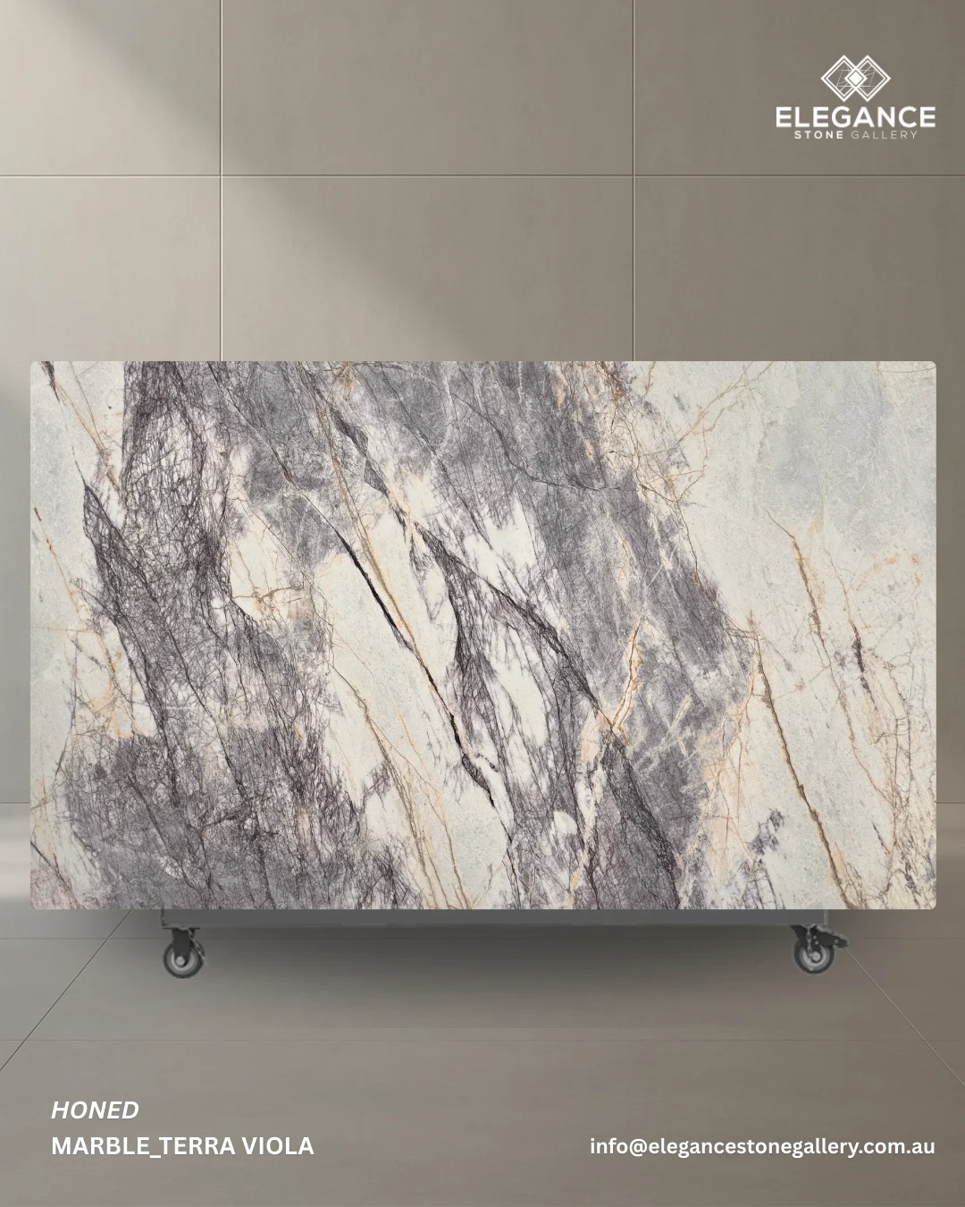 Terra Viola marble slab used for feature benchtops and bold interiors in Australia