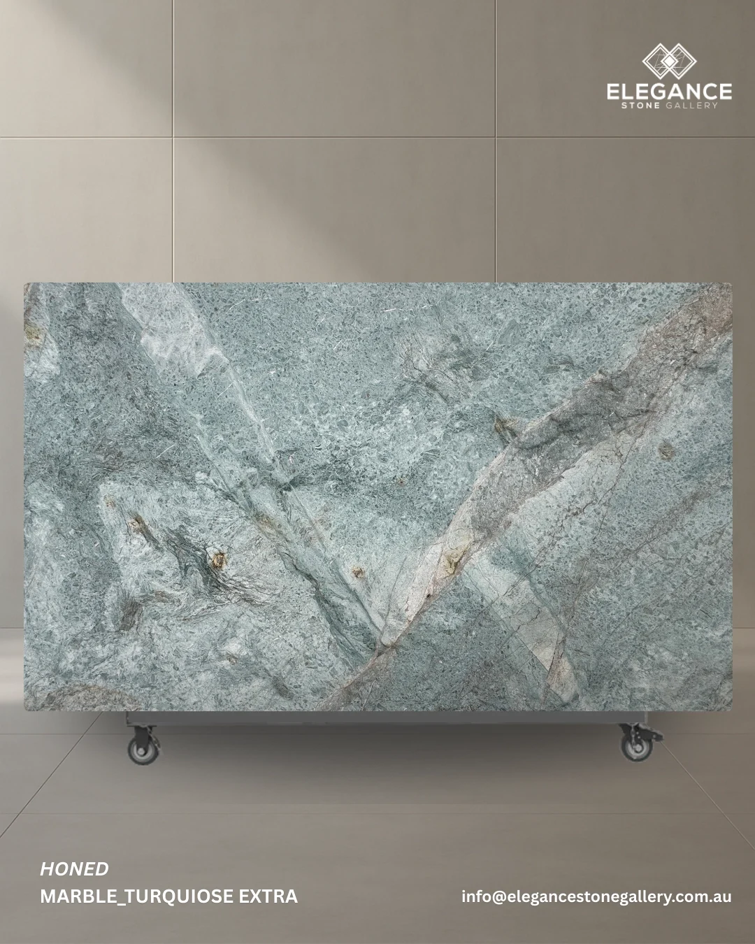 Turquoise Extra stone slab used for feature benchtops and decorative interiors in Australia