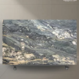 Explosion Blue quartzite slab used for statement kitchen benchtops in Australia