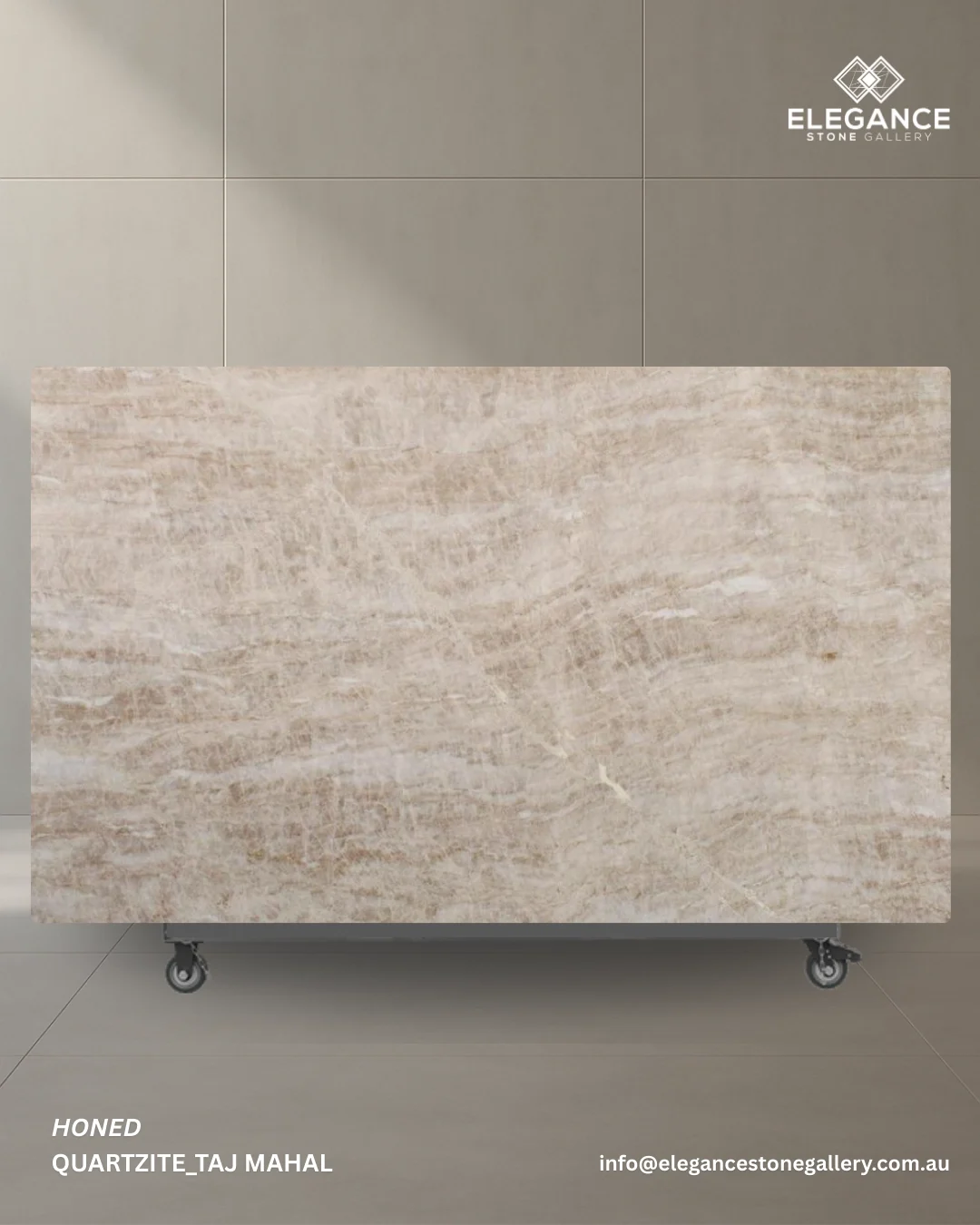 Taj Mahal quartzite slab used for kitchen benchtops and bathroom renovations in Australia