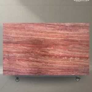 Rosso Travertine slab used for feature walls and decorative interiors in Australia