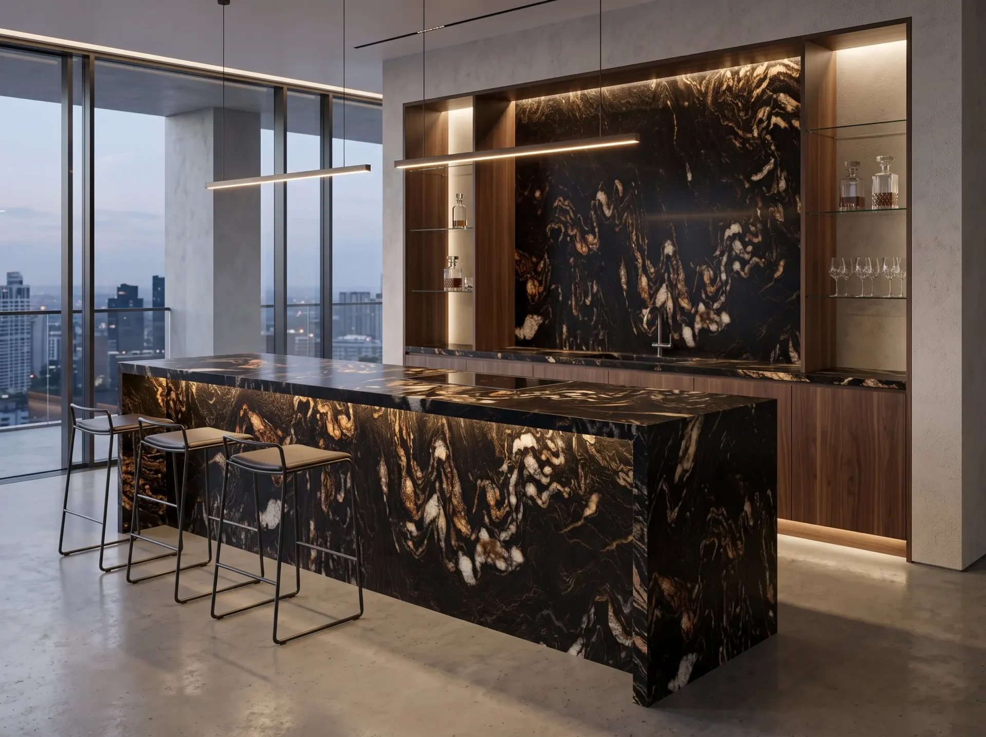 Granite Titanium Leathered